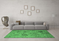 Machine Washable Oriental Emerald Green Industrial Rug, wshurb2005emgrn