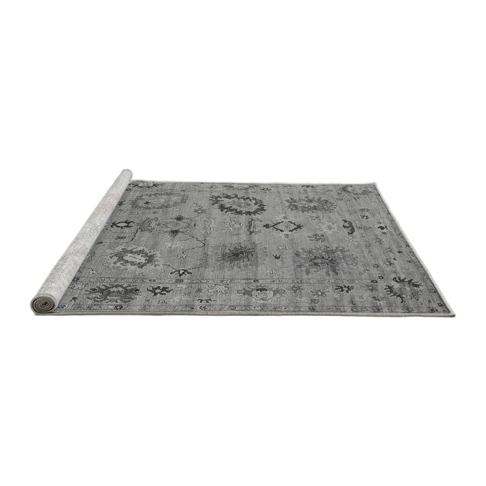Sideview of Machine Washable Oriental Gray Industrial Rug, wshurb2005gry