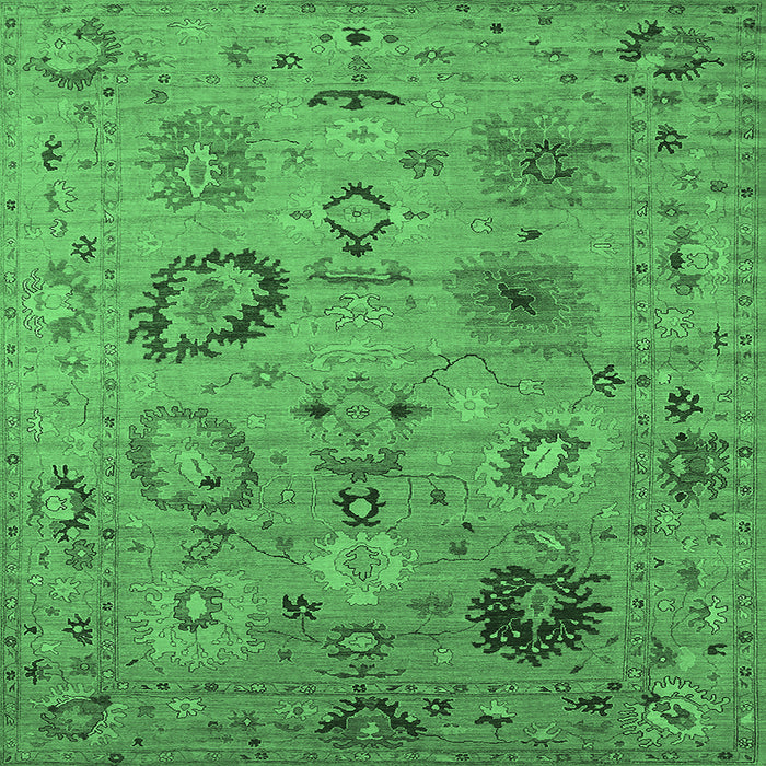 Square Oriental Emerald Green Industrial Rug, urb2005emgrn