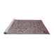 Sideview of Machine Washable Industrial Modern Mauve Taupe Purple Rug, wshurb2006