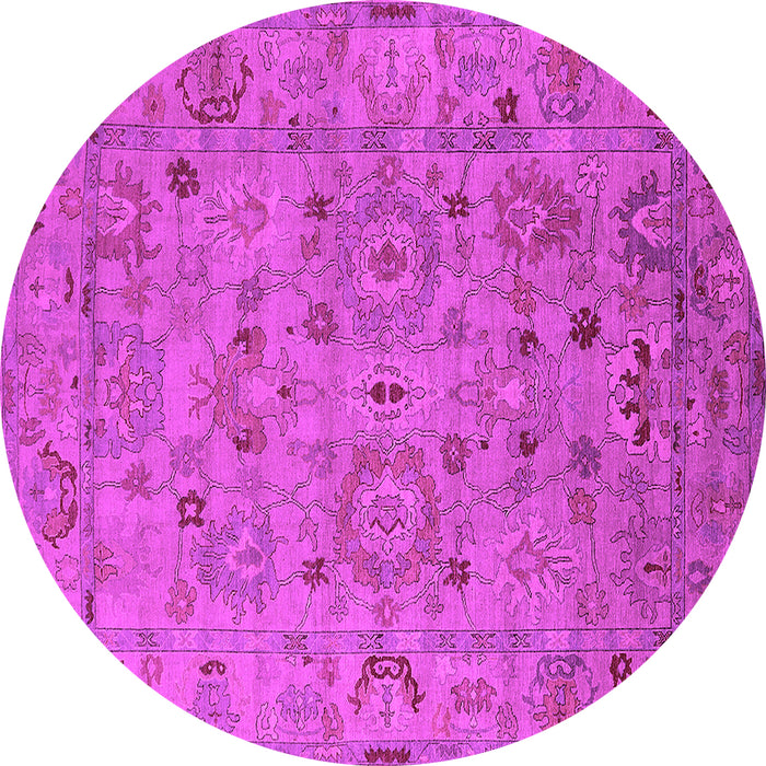 Round Machine Washable Oriental Pink Industrial Rug, wshurb2006pnk