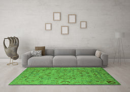 Machine Washable Oriental Green Industrial Area Rugs in a Living Room,, wshurb2006grn