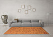 Machine Washable Oriental Orange Industrial Area Rugs in a Living Room, wshurb2006org