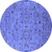 Round Oriental Blue Industrial Rug, urb2006blu