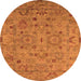 Round Oriental Orange Industrial Rug, urb2006org