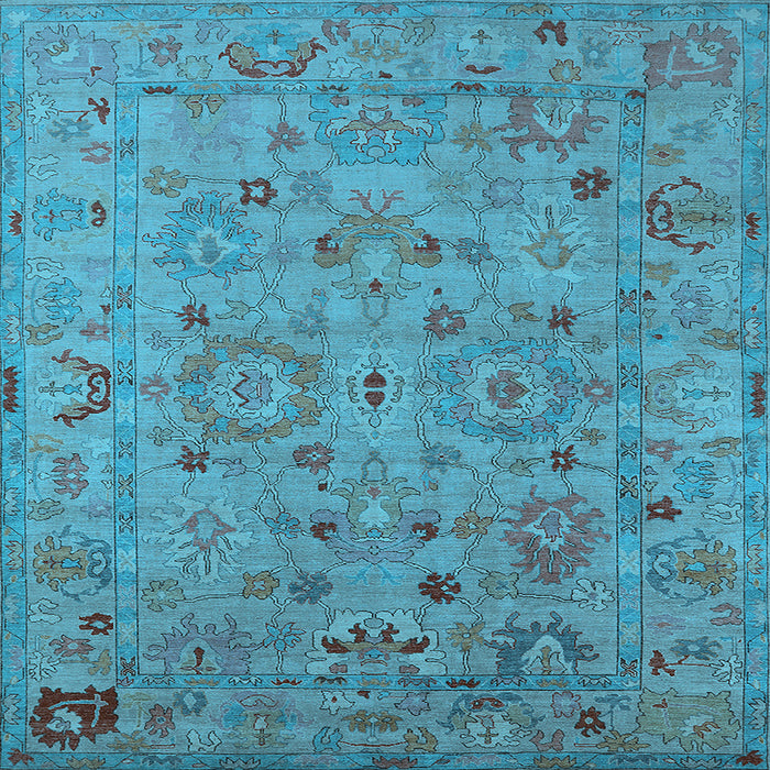 Square Oriental Light Blue Industrial Rug, urb2006lblu