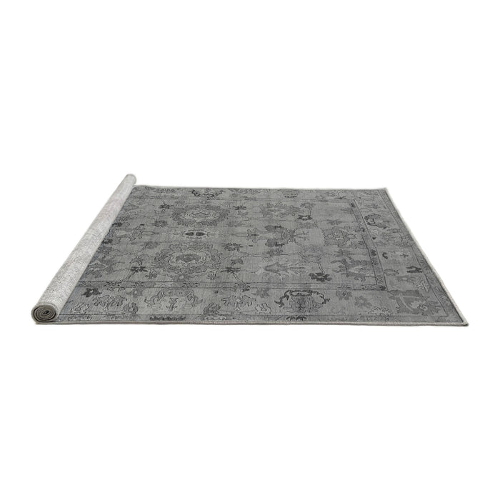 Sideview of Machine Washable Oriental Gray Industrial Rug, wshurb2006gry
