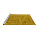 Sideview of Machine Washable Oriental Yellow Industrial Rug, wshurb2006yw