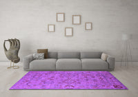 Machine Washable Oriental Purple Industrial Rug, wshurb2006pur