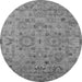 Round Oriental Gray Industrial Rug, urb2006gry