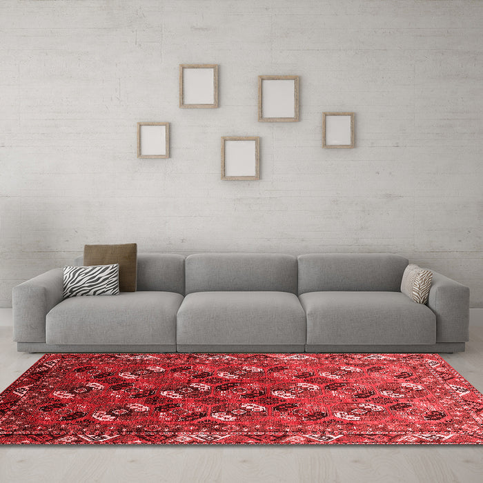 Industrial Red Washable Rugs