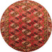 Round Oriental Orange Industrial Rug, urb2007org