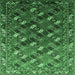 Square Machine Washable Oriental Emerald Green Industrial Area Rugs, wshurb2007emgrn