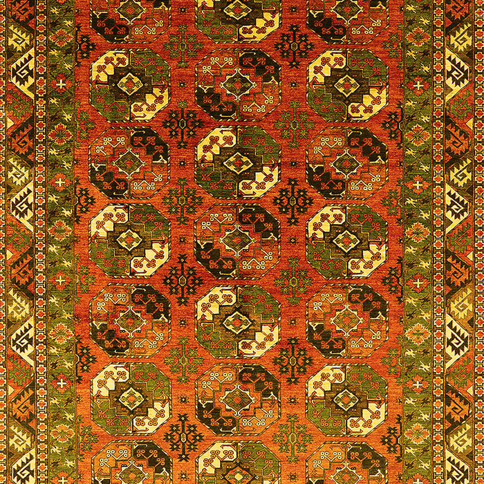 Machine Washable Oriental Yellow Industrial Rug, wshurb2007yw