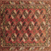 Square Machine Washable Oriental Brown Industrial Rug, wshurb2007brn