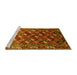 Sideview of Machine Washable Oriental Yellow Industrial Rug, wshurb2007yw