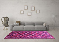 Machine Washable Oriental Pink Industrial Rug, wshurb2007pnk