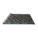 Sideview of Machine Washable Oriental Light Blue Industrial Rug, wshurb2007lblu