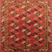 Square Machine Washable Oriental Orange Industrial Area Rugs, wshurb2007org