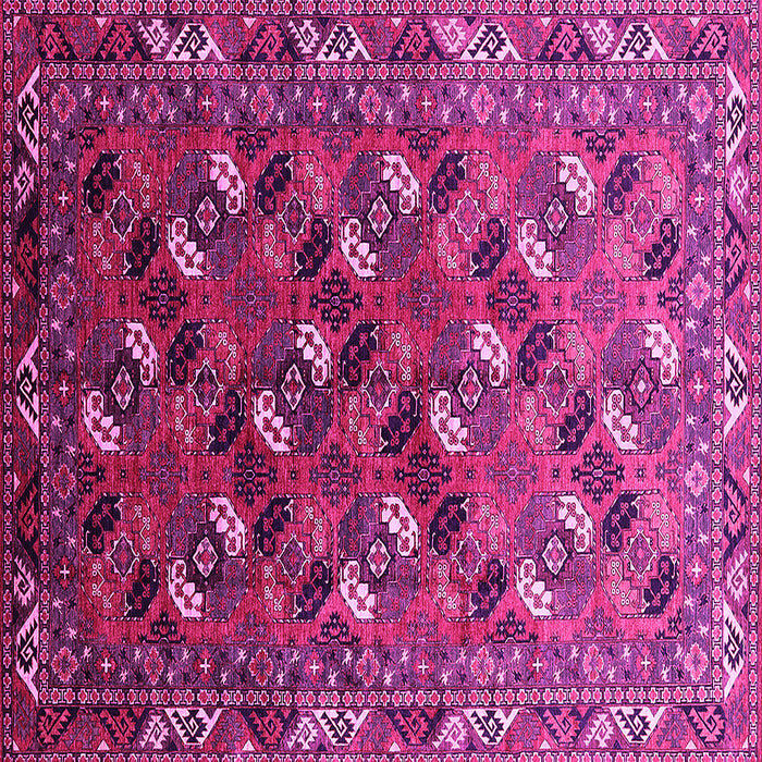 Square Machine Washable Oriental Pink Industrial Rug, wshurb2007pnk