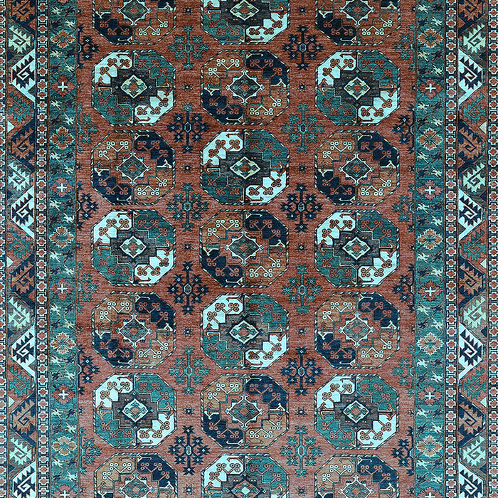 Machine Washable Oriental Light Blue Industrial Rug, wshurb2007lblu