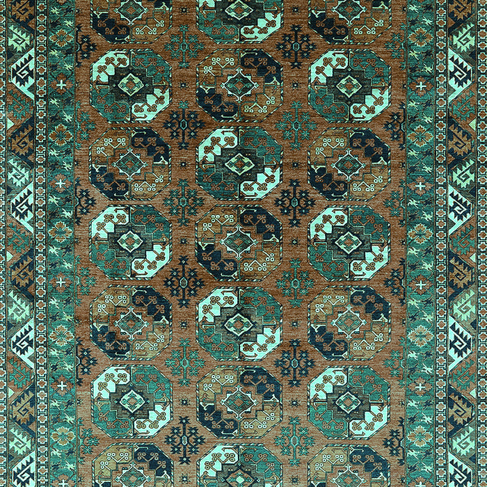 Machine Washable Oriental Turquoise Industrial Area Rugs, wshurb2007turq