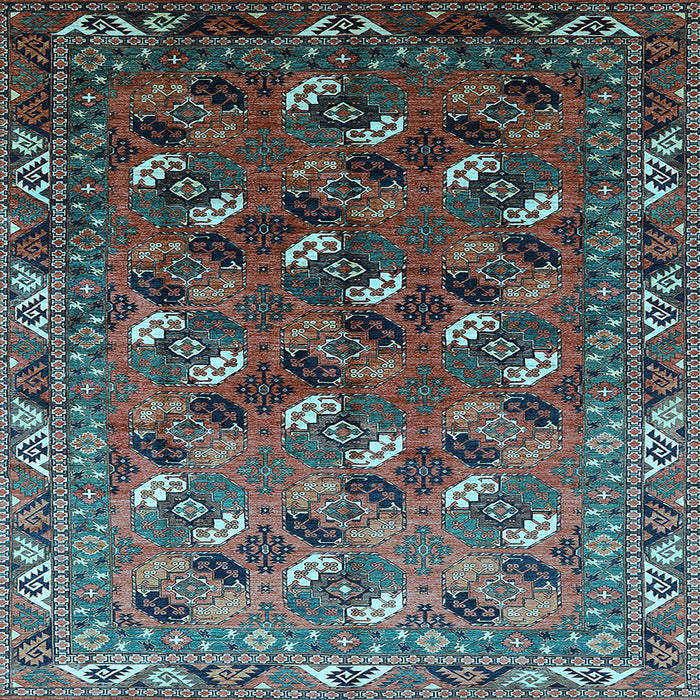 Square Oriental Light Blue Industrial Rug, urb2007lblu