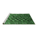 Sideview of Machine Washable Oriental Emerald Green Industrial Area Rugs, wshurb2007emgrn