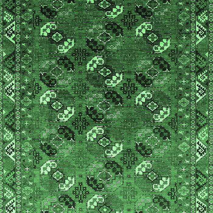 Machine Washable Oriental Emerald Green Industrial Area Rugs, wshurb2007emgrn