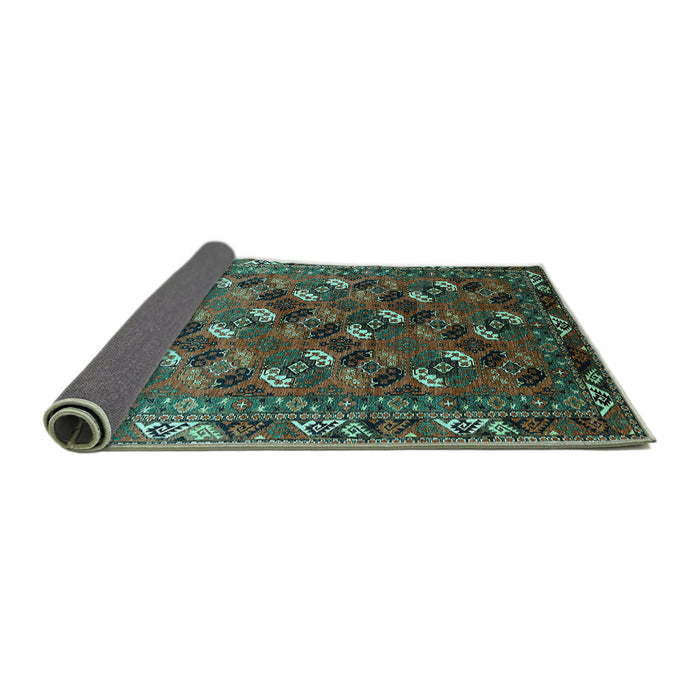 Sideview of Oriental Turquoise Industrial Rug, urb2007turq