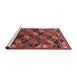 Sideview of Machine Washable Industrial Modern Dark Almond Brown Rug, wshurb2008