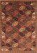 Machine Washable Oriental Brown Industrial Rug, wshurb2008brn