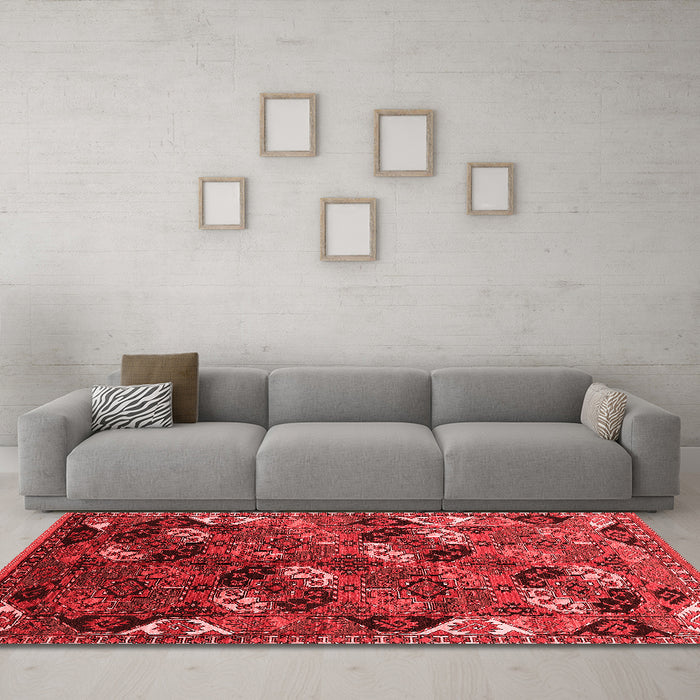 Industrial Red Washable Rugs