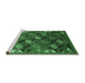 Sideview of Machine Washable Oriental Emerald Green Industrial Area Rugs, wshurb2008emgrn