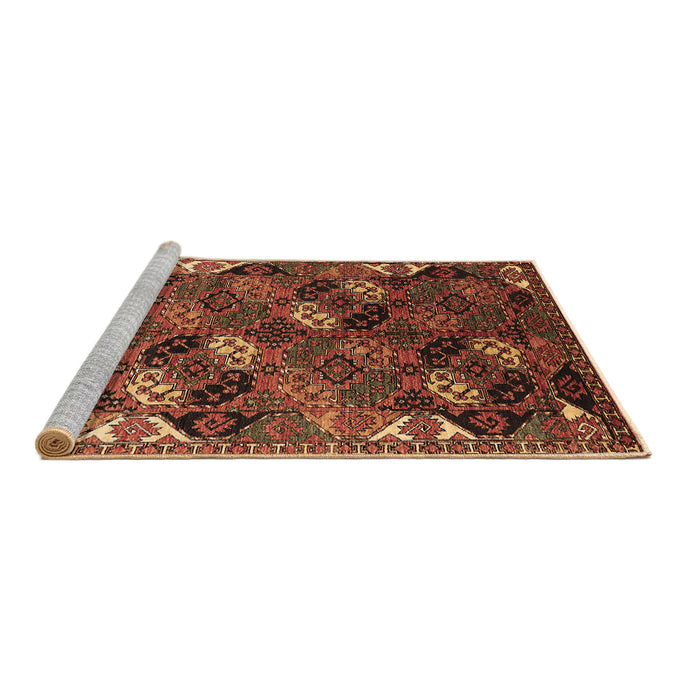 Sideview of Machine Washable Oriental Brown Industrial Rug, wshurb2008brn