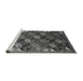 Sideview of Machine Washable Oriental Gray Industrial Rug, wshurb2008gry