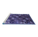 Sideview of Machine Washable Oriental Blue Industrial Rug, wshurb2008blu