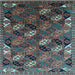 Square Oriental Light Blue Industrial Rug, urb2008lblu