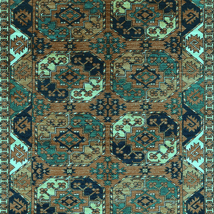 Machine Washable Oriental Turquoise Industrial Area Rugs, wshurb2008turq