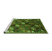 Sideview of Machine Washable Oriental Green Industrial Area Rugs, wshurb2008grn