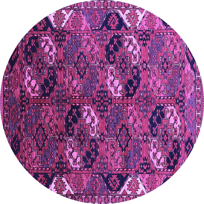 Round Machine Washable Oriental Purple Industrial Area Rugs, wshurb2008pur