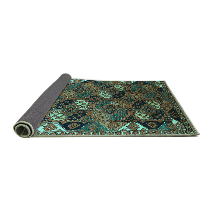 Sideview of Oriental Turquoise Industrial Rug, urb2008turq