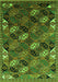 Machine Washable Oriental Green Industrial Area Rugs, wshurb2008grn