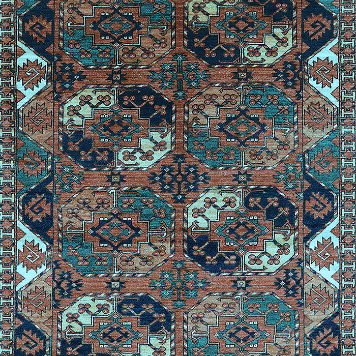 Machine Washable Oriental Light Blue Industrial Rug, wshurb2008lblu