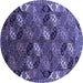 Round Oriental Blue Industrial Rug, urb2008blu