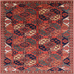 Square Machine Washable Industrial Modern Dark Almond Brown Rug, wshurb2008