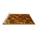 Sideview of Machine Washable Oriental Yellow Industrial Rug, wshurb2008yw