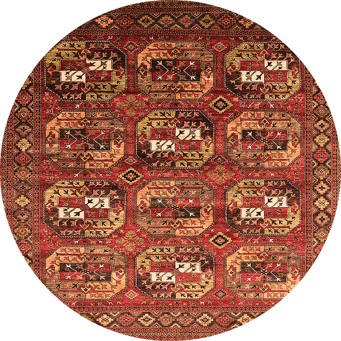 Round Oriental Orange Industrial Rug, urb2009org
