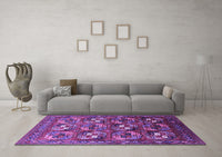 Machine Washable Oriental Purple Industrial Rug, wshurb2009pur