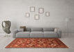 Machine Washable Oriental Orange Industrial Area Rugs in a Living Room, wshurb2009org